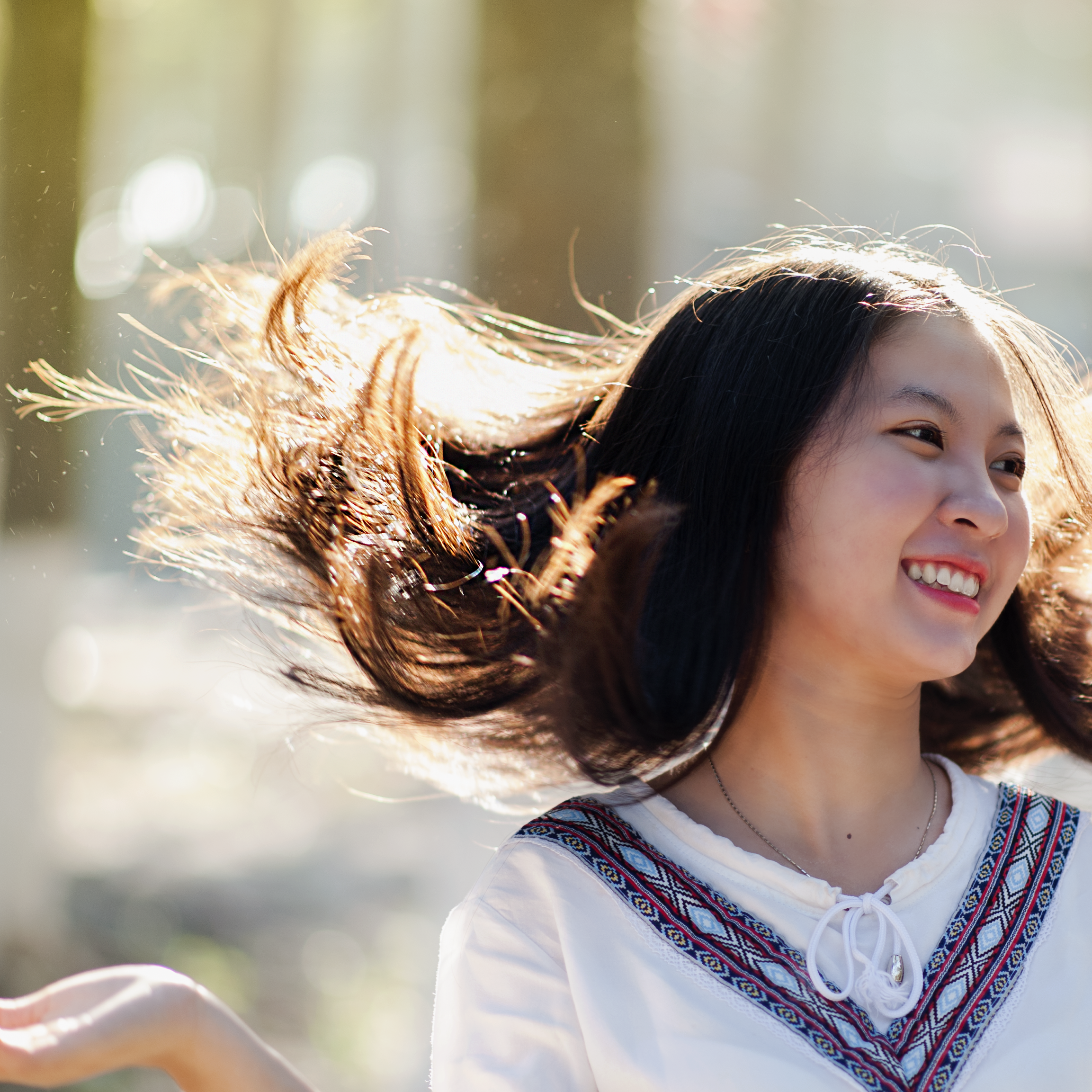 happy hair lady